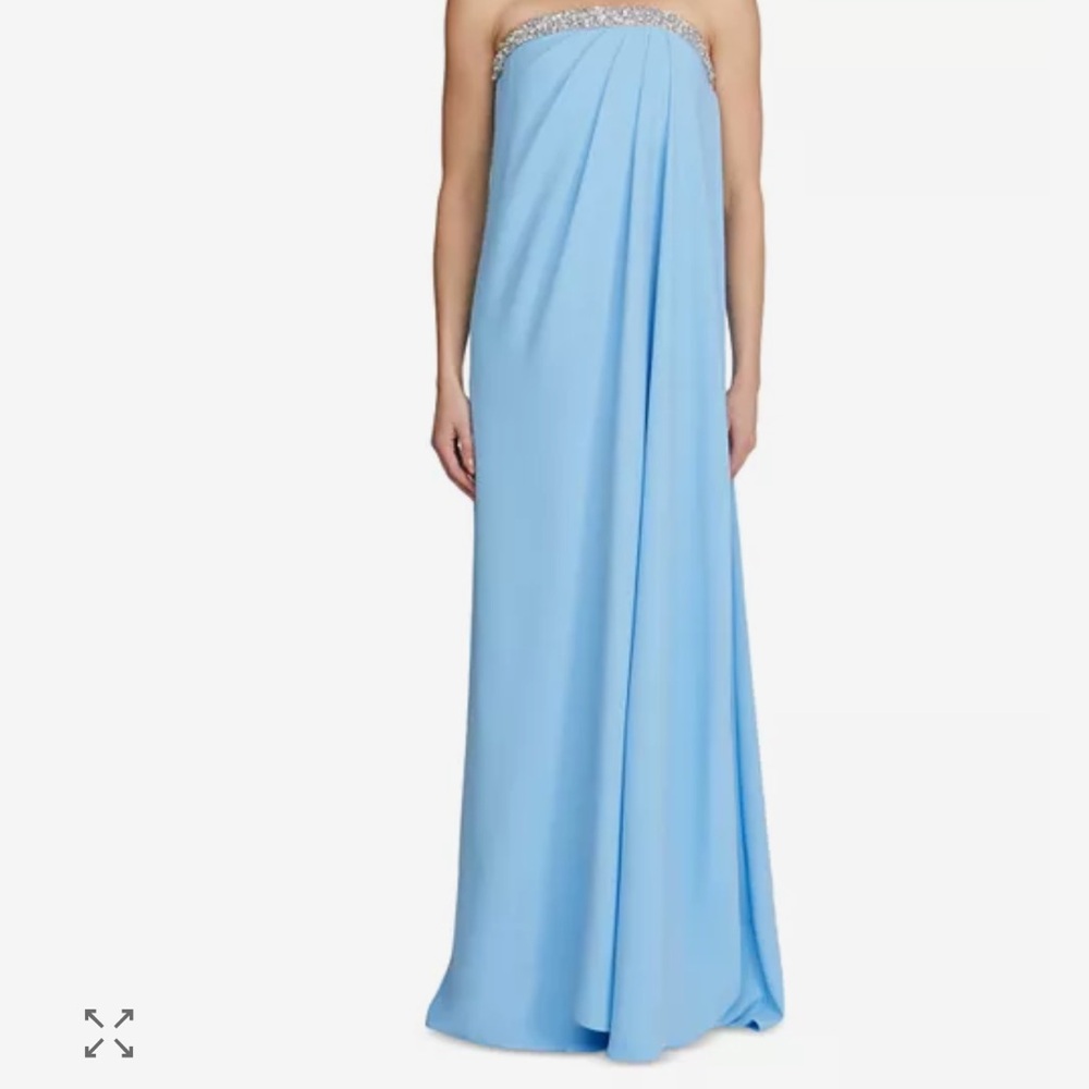 Halston Heritage Light Blue Strapless Gown
